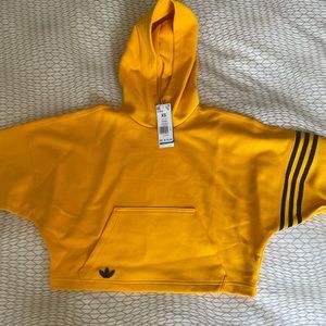 ADIDAS ORIGINALS CROPPED HOODIE SWEATER HOODED SWEATSHIRT WOMENS XS